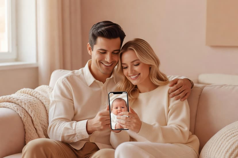 Photo of a man and woman uploaded to the Bae AI baby face generator app